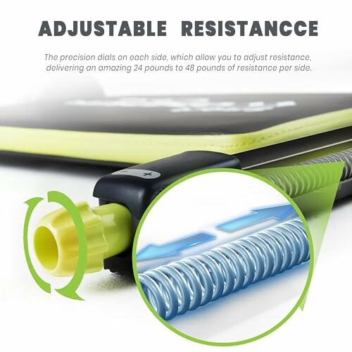 Close-up of adjustable resistance fitness equipment feature with dials and springs.