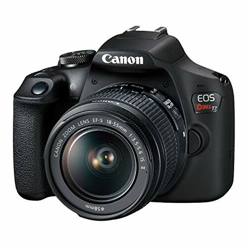 Canon EOS Rebel T7 DSLR camera with zoom lens