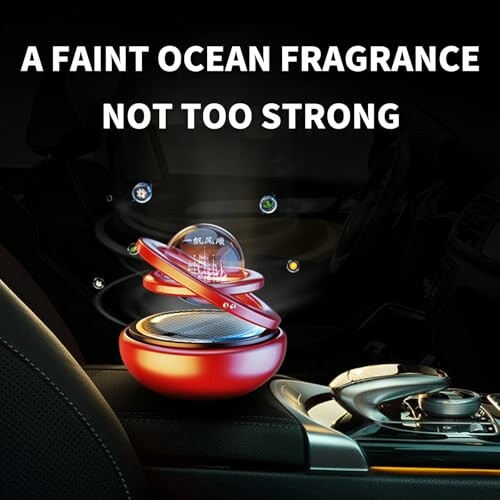 Car air freshener with ocean fragrance in vehicle interior.