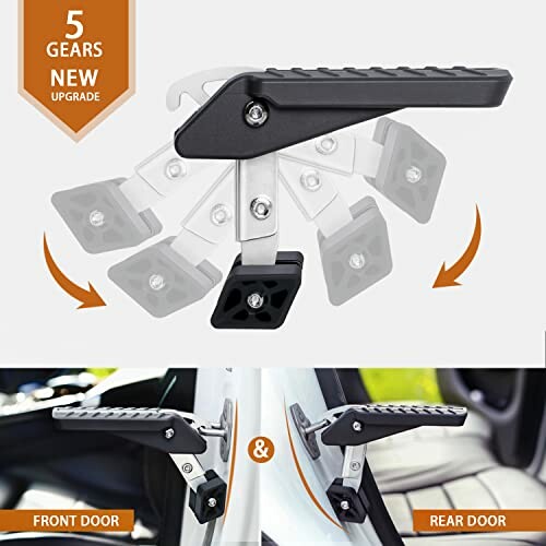 Car door step with 5 adjustable gears for front and rear doors.