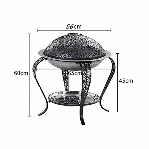 Decorative metal fire pit with measurements