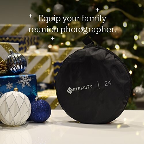 Etekcity 24-inch reflector bag with Christmas decorations.