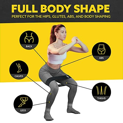 Woman demonstrating full body exercise for hips, glutes, abs, and body shaping.