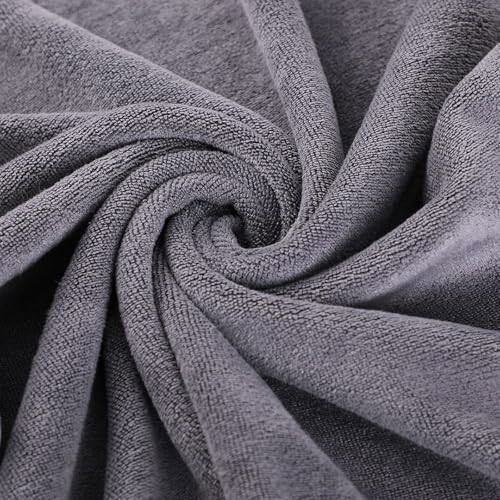 Close-up of gray towel fabric swirled
