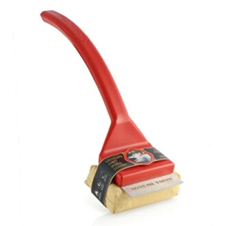 Red handle grill cleaning brush
