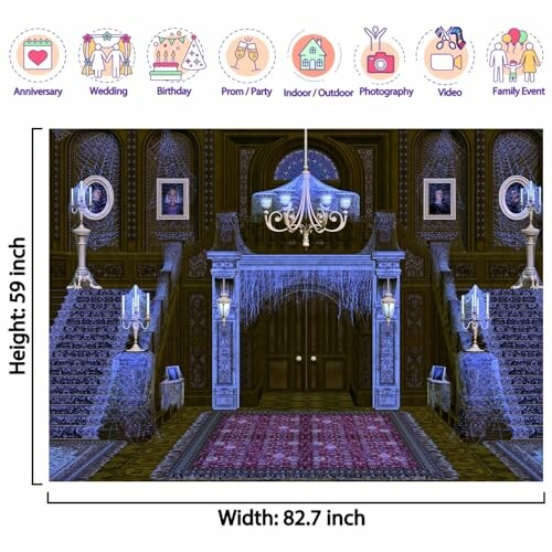 Durable polyester fabric, perfect for photography and party decorations.