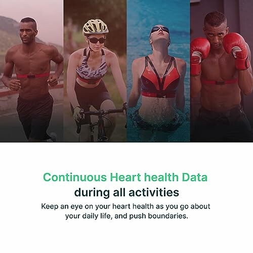 People engaging in various activities with heart rate monitors.