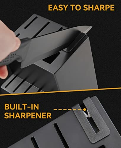 Knife block with built-in sharpener