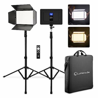 Lume Cube LED lighting kit with two lights, remote, and carrying case.