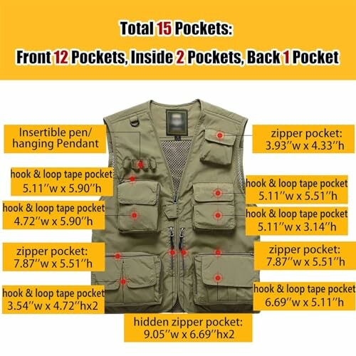 Flygo Men's Fishing Vest