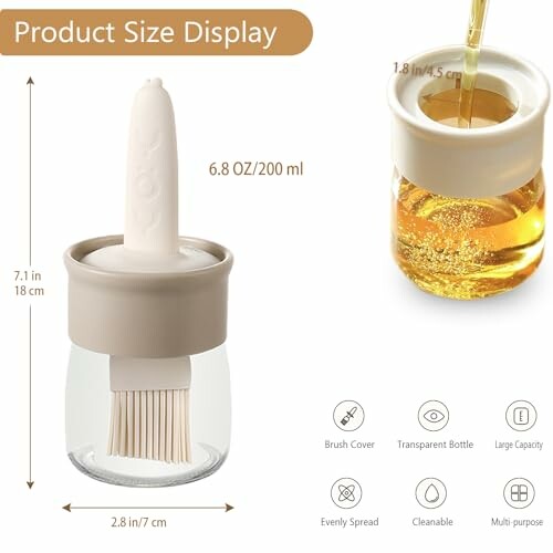 Kwude Sauce and Oil Bottle with Silicone Brush