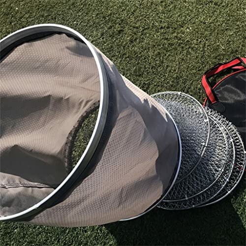 Portable pop-up laundry hamper on grass with mesh and wire frame.