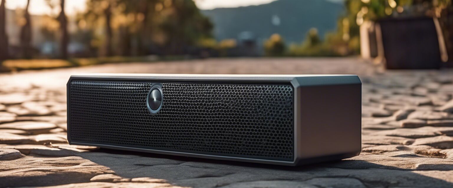 Portable speaker outdoors