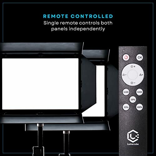 Remote controlled light panels with remote control for independent operation.