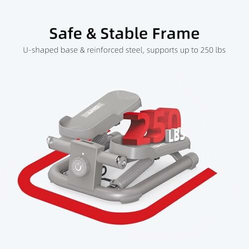 U-shaped base and reinforced steel frame supporting up to 250 lbs.