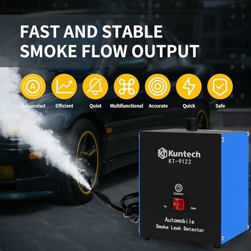 Automobile smoke leak detector with fast and stable smoke flow output features.