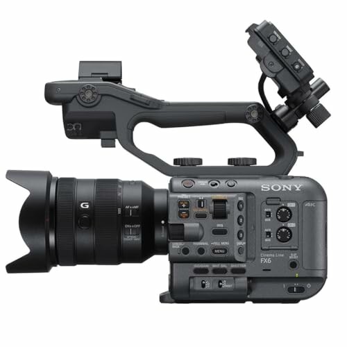 Sony FX6 professional video camera with lens and handle