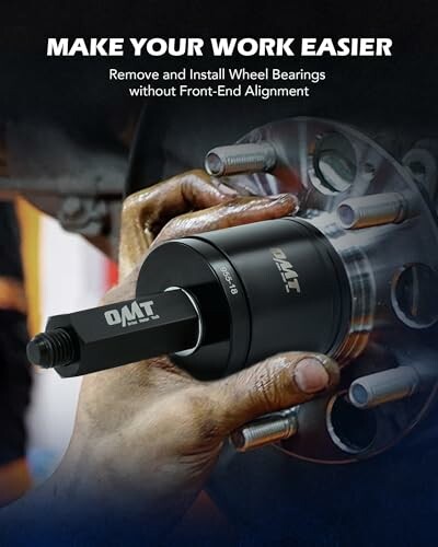 Person using tool to remove wheel bearings without alignment