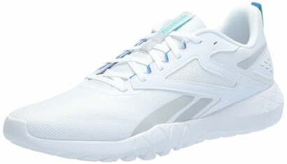 White athletic sneaker with mesh design