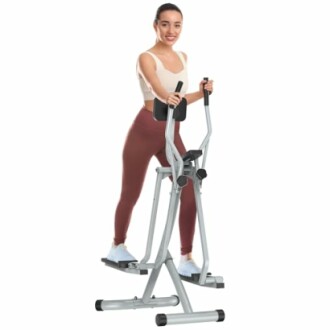 Woman exercising on an elliptical machine